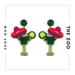 Beaded‎ Margarita Glass Earrings